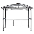 Grill Gazebo 8X5Ft,Outdoor Patio Canopy,Bbq Shelter With Steel Hardtop And Side Shelves Black Steel