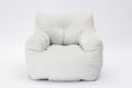 010 Soft Velvet Fabric Bean Bag Chair Filled With Memory Sponge,Ivory Ivory Velvet Soft Modern Foam Velvet