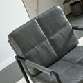 Light Grey Pu Leather Leisure Black Metal Frame Recliner Chair For Living Room And Bedroom Furniture Light Grey Pu Leather