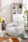 010 Soft Velvet Fabric Bean Bag Chair Filled With Memory Sponge,Ivory Ivory Velvet Soft Modern Foam Velvet