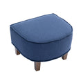 Coolmore Accent Chair With Ottoman, Mid Century Modern Barrel Chair Upholstered Club Tub Round Arms Chair For Living Room Navy Linen