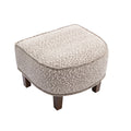 Coolmore Accent Chair With Ottoman, Mid Century Modern Barrel Chair Upholstered Club Tub Round Arms Chair For Living Room Leopard Gray Chenille