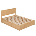 Full Size Wood Platform Bed With Underneath Storage And 2 Drawers, Wood Color Box Spring Not Required Full Natural Wood Bedroom Bed Frame Solid Wood Mdf