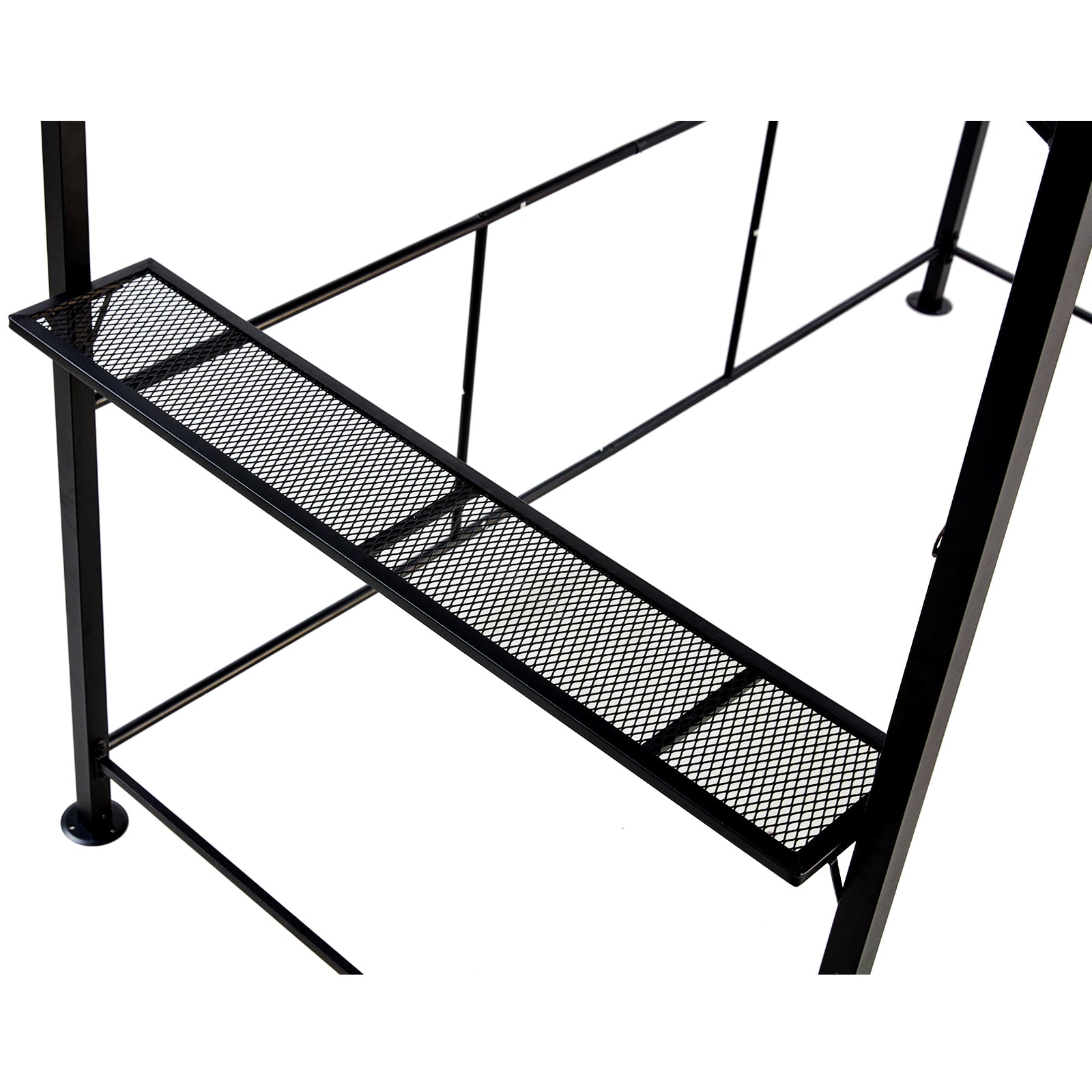 Grill Gazebo 8X5Ft,Outdoor Patio Canopy,Bbq Shelter With Steel Hardtop And Side Shelves Black Steel