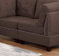 Modular Sofa Set 6Pc Set Living Room Furniture Sofa Loveseat Tufted Couch Nail Heads Black Coffee Linen Like Fabric 4X Corner Wedge 1X Armless Chair And 1X Ottoman Coffee Wood Primary Living Space Cushion Back Contemporary,Modern Modular Fabric 6 Seat