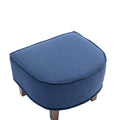 Coolmore Accent Chair With Ottoman, Mid Century Modern Barrel Chair Upholstered Club Tub Round Arms Chair For Living Room Navy Linen