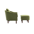 Coolmore Accent Chair With Ottoman, Mid Century Modern Barrel Chair Upholstered Club Tub Round Arms Chair For Living Room Olive Linen