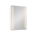 30X20 Inch Led Bathroom Medicine Cabinet Surface Mounted Cabinets With Lighted Mirror White Left Open White Modern Aluminium