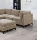 Camel Chenille Fabric Modular Sectional 6pc Set Living camel-chenille-wood-primary living space-cushion