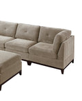 Camel Chenille Fabric Modular Sectional 7pc Set Living camel-primary living