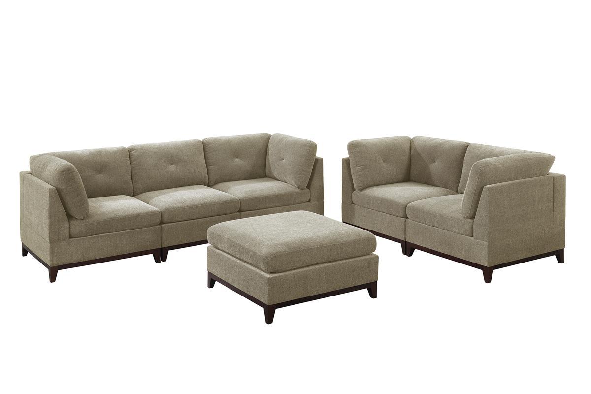 Camel Chenille Fabric Modular Sofa Set 6pc Set Living camel-chenille-wood-primary living space-cushion