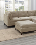 Camel Chenille Fabric Modular Sectional 6pc Set Living camel-chenille-wood-primary living space-cushion