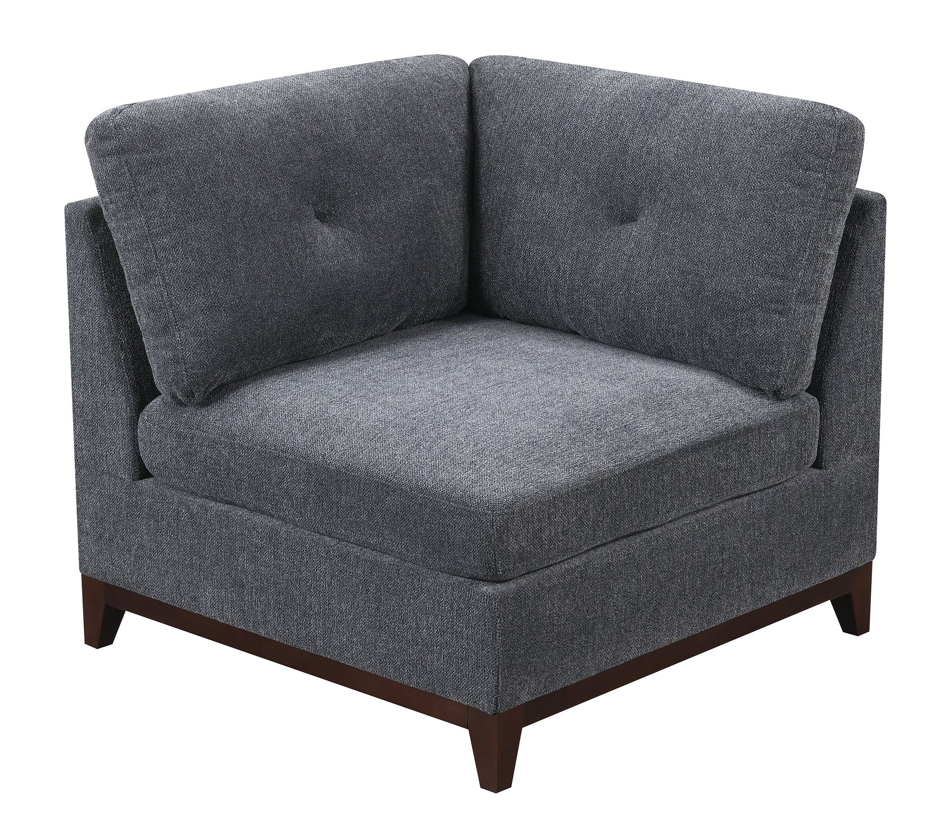 Ash Grey Chenille Fabric Modular Sofa Set 6Pc Set Living Room Furniture Couch Sofa Loveseat 4X Corner Wedge 1X Armless Chair And 1X Ottoman Tufted Back Gun Ash Chenille Wood Primary Living Space Cushion Back Contemporary,Modern Modular Chenille 6 Seat