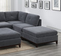 Ash Grey Chenille Fabric Modular Sectional 6pc Set gun ash-chenille-wood-primary living