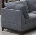 Ash Grey Chenille Fabric Modular Sectional 9pc Set gun ash-chenille-wood-primary living