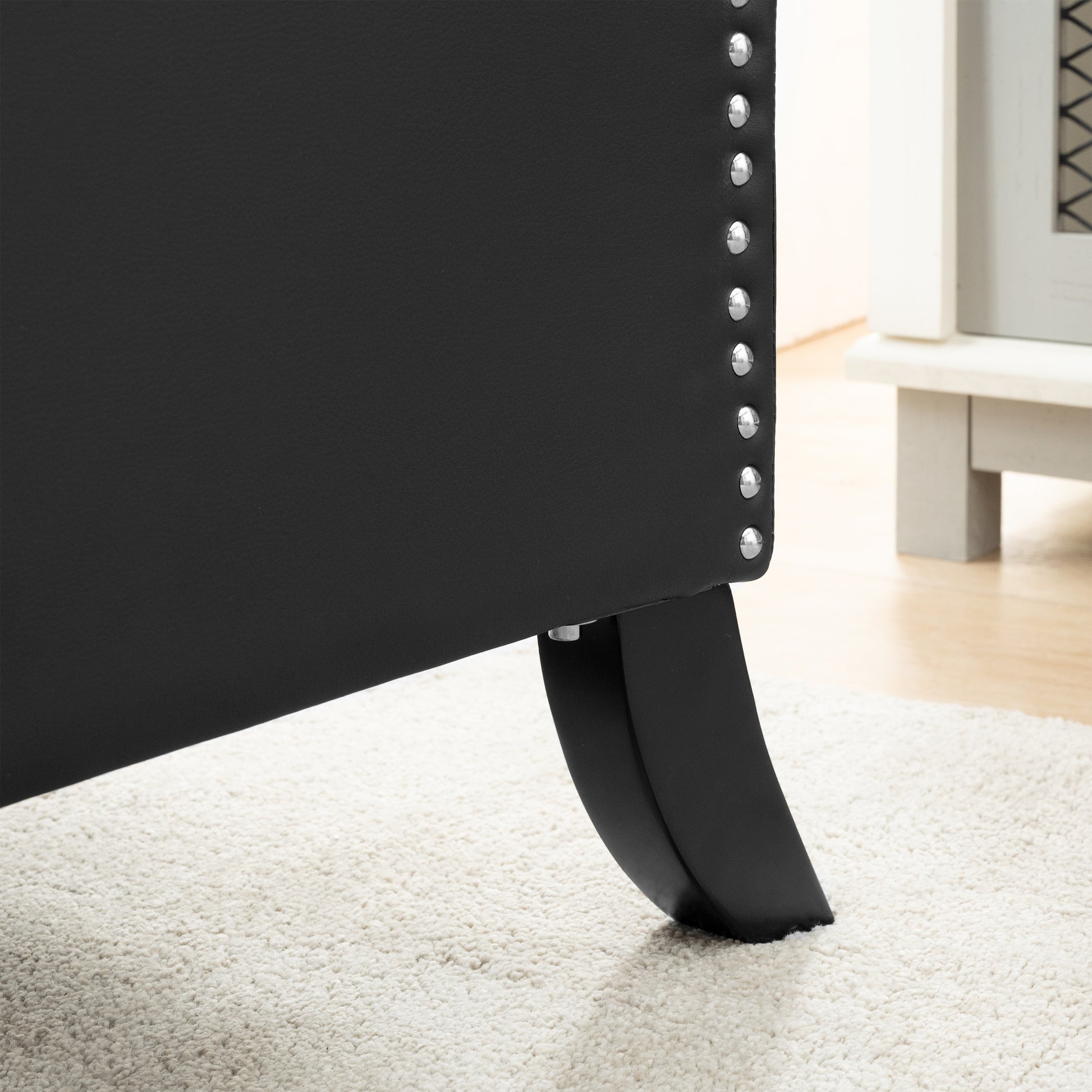 27.16" Wide Manual Wing Chair Recliner Black Pu