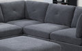 Ash Grey Chenille Fabric Modular Sectional 6Pc Set Living Room Furniture Corner Sectional Couch 3X Corner Wedge 2X Armless Chairs And 1X Ottoman Tufted Back Gun Ash Chenille Wood Primary Living Space Cushion Back Contemporary,Modern Modular Chenille 6