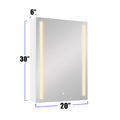 30X20 Inch Led Bathroom Medicine Cabinet Surface Mounted Cabinets With Lighted Mirror White Left Open White Modern Aluminium