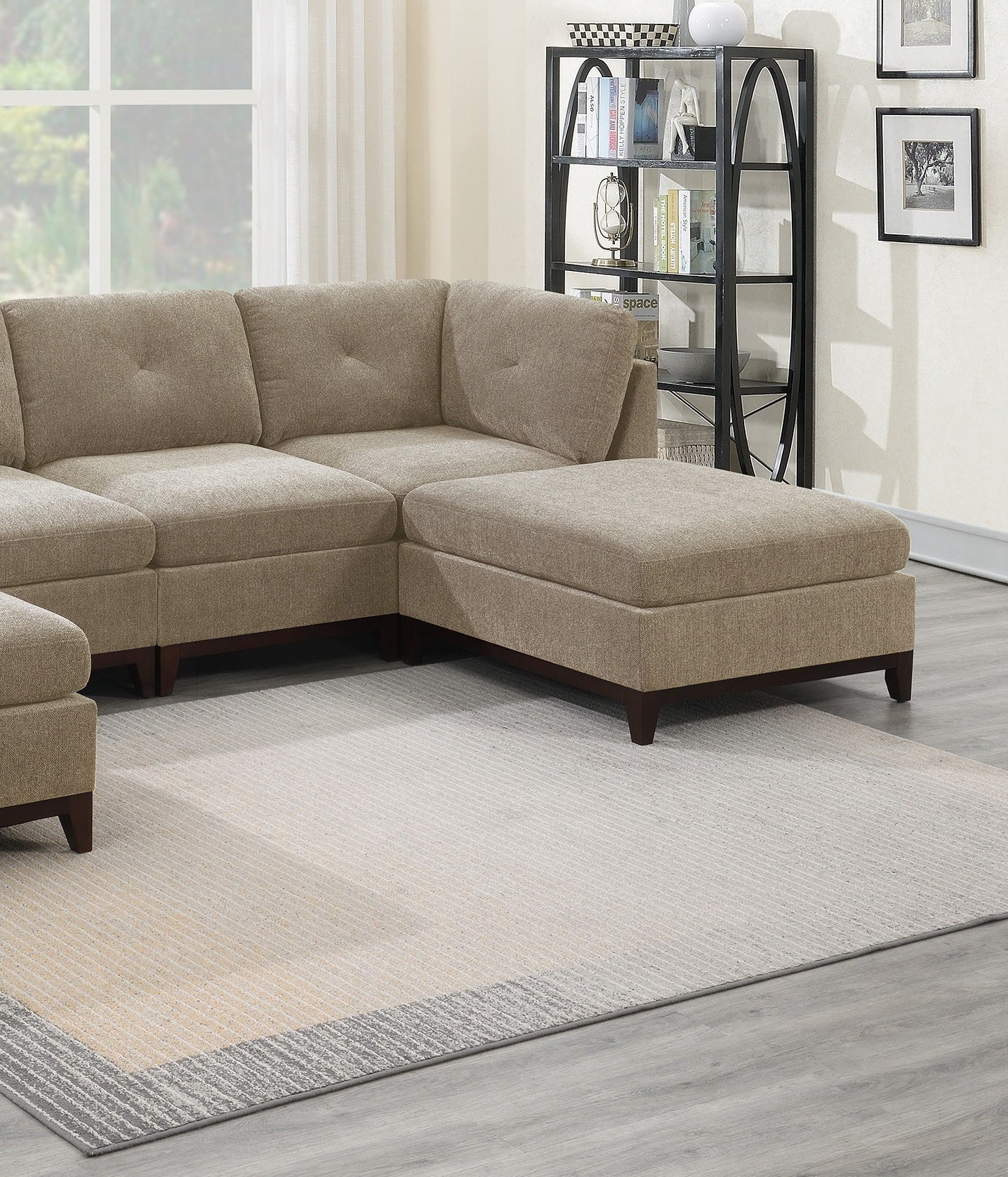 Camel Chenille Fabric Modular Sectional 6pc Set Living camel-chenille-wood-primary living space-cushion