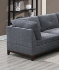 Ash Grey Chenille Fabric Modular Sectional 9pc Set gun ash-chenille-wood-primary living