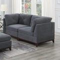 Ash Grey Chenille Fabric Modular Sofa Set 6pc Set gun ash-chenille-wood-primary living