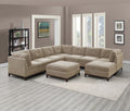 Camel Chenille Fabric Modular Sectional 9pc Set Living camel-chenille-wood-primary living space-cushion