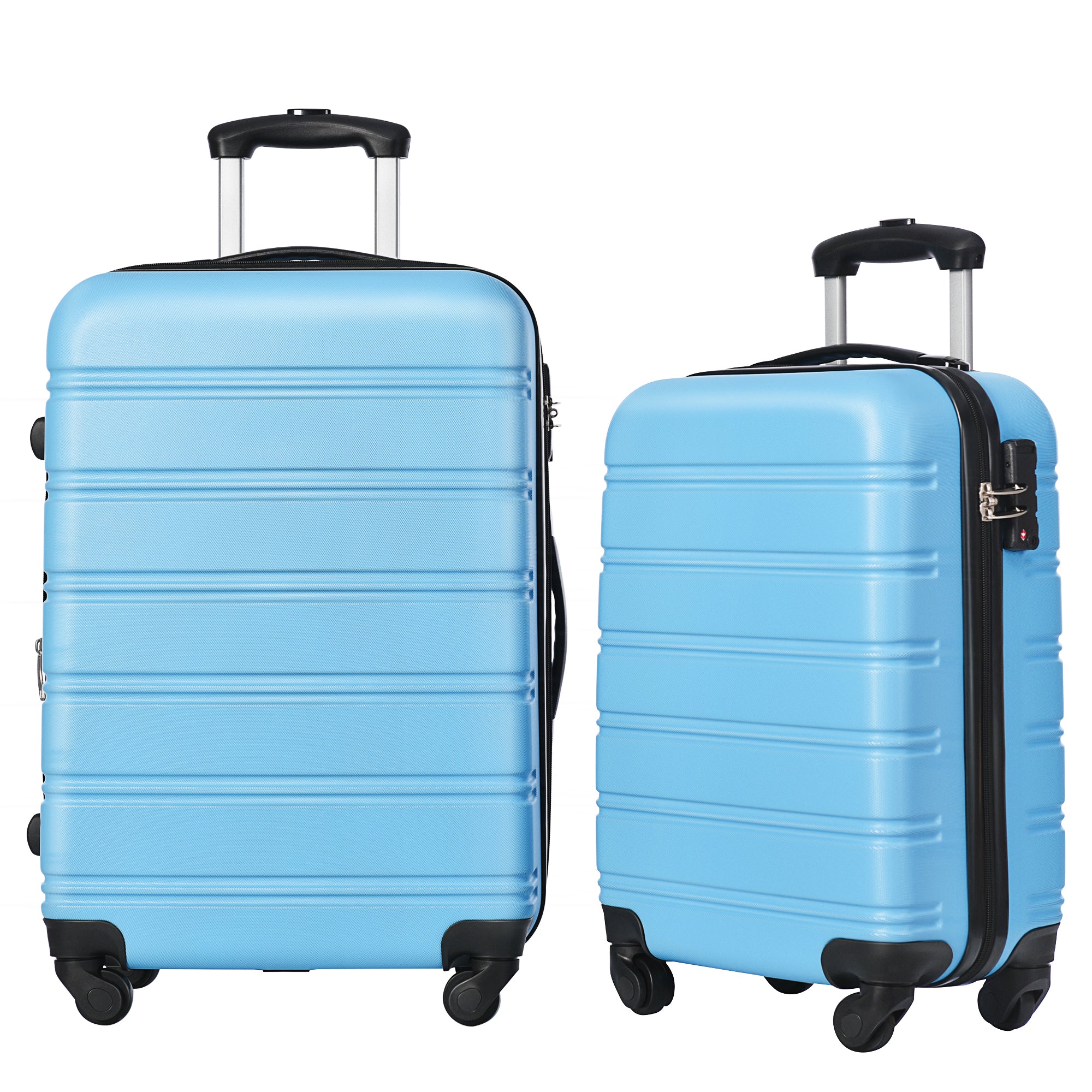 Luggage Sets of 2 Piece Carry on Suitcase Airline light blue-abs