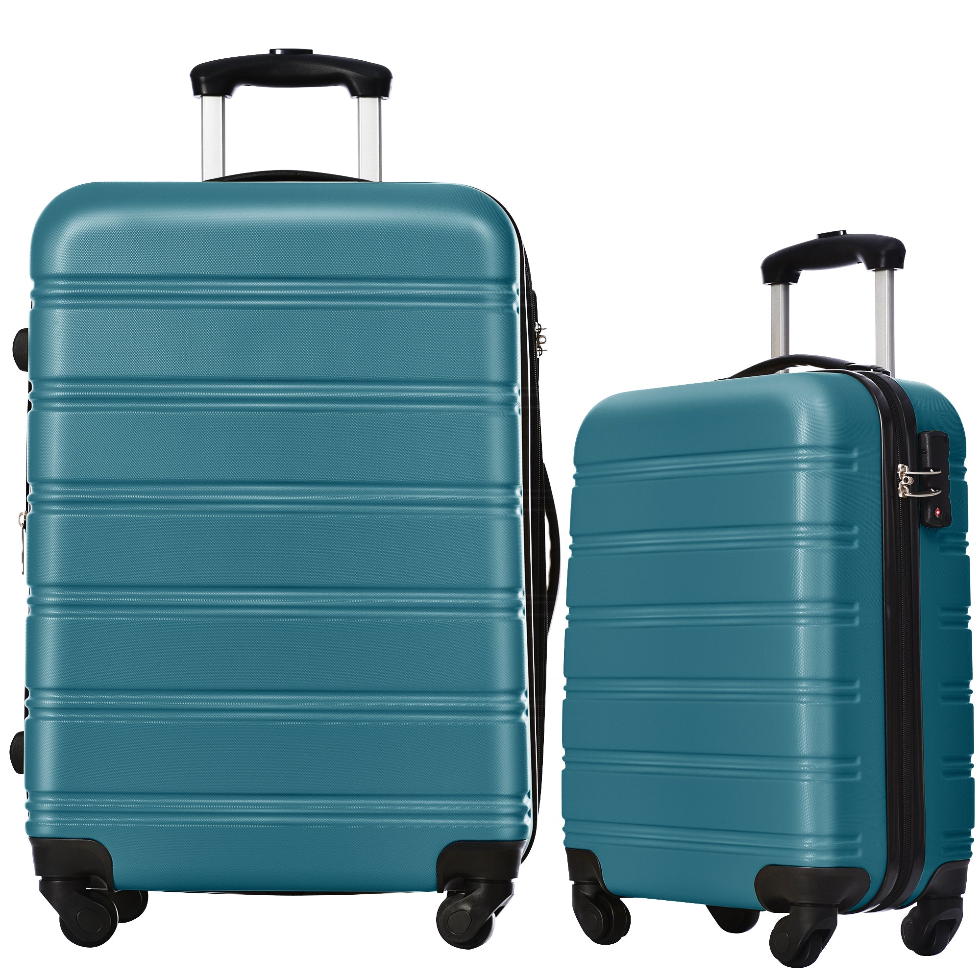 Luggage Sets of 2 Piece Carry on Suitcase Airline dark green-abs