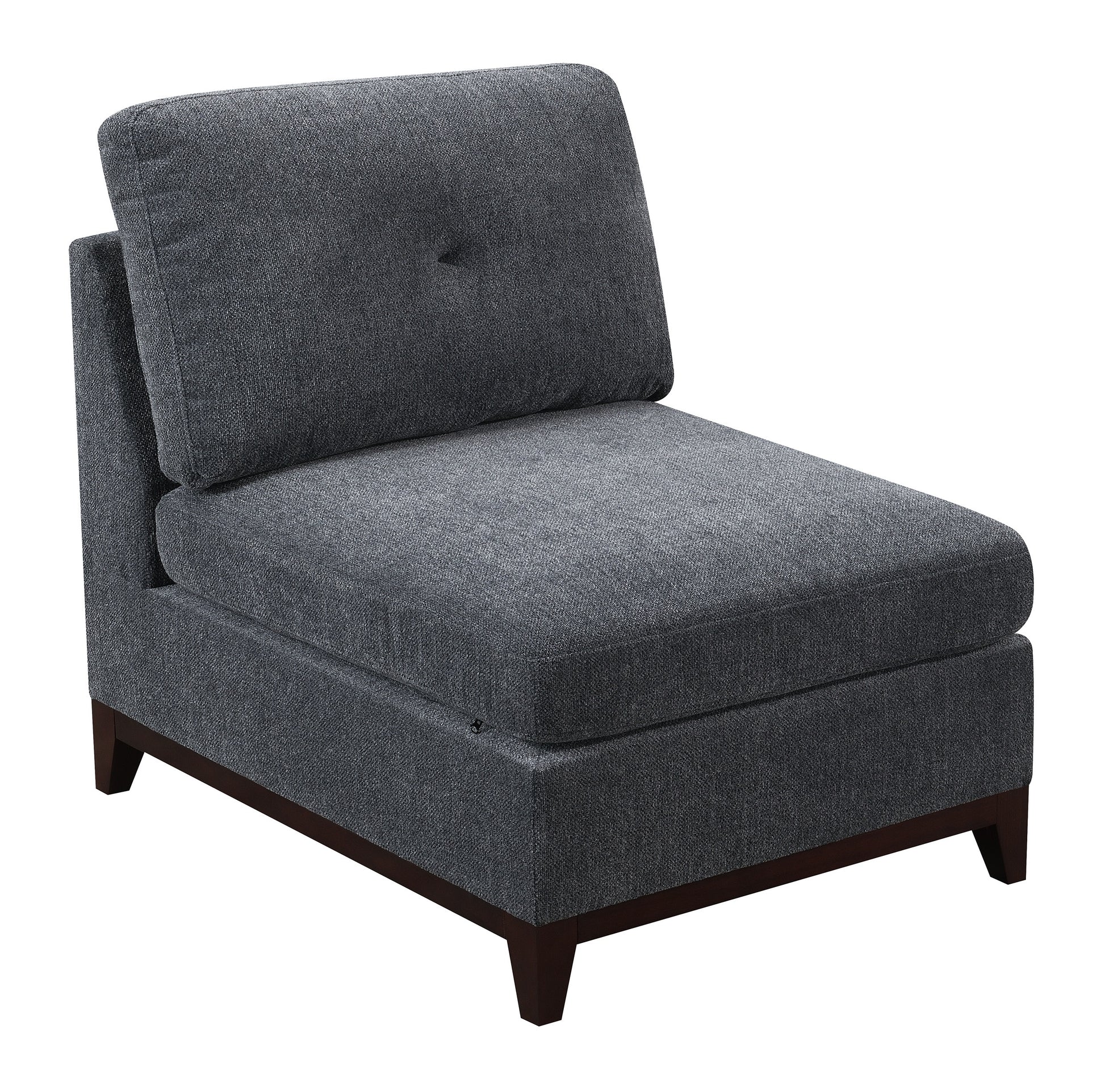 Ash Grey Chenille Fabric Modular Sofa Set 6Pc Set Living Room Furniture Couch Sofa Loveseat 4X Corner Wedge 1X Armless Chair And 1X Ottoman Tufted Back Gun Ash Chenille Wood Primary Living Space Cushion Back Contemporary,Modern Modular Chenille 6 Seat