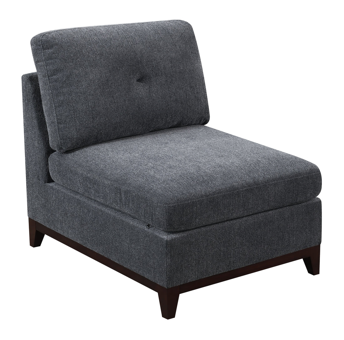 Modular Living Room Furniture Armless Chair Ash Chenille Fabric 1Pc Cushion Armless Chair Couch. Gray Wash Primary Living Space Contemporary,Modern Chenille