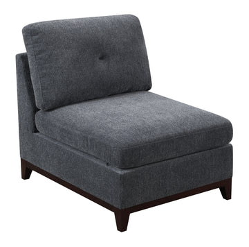Modular Living Room Furniture Armless Chair Ash Chenille Fabric 1Pc Cushion Armless Chair Couch. Gray Wash Primary Living Space Contemporary,Modern Chenille