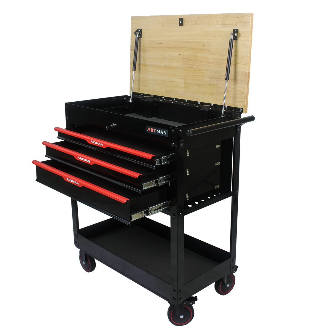 3 Drawers Multifunctional Tool Cart With Wheels