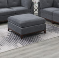 Ash Grey Chenille Fabric Modular Sofa Set 6pc Set gun ash-chenille-wood-primary living