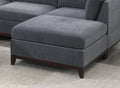 Ash Grey Chenille Fabric Modular Sectional 9pc Set gun ash-chenille-wood-primary living