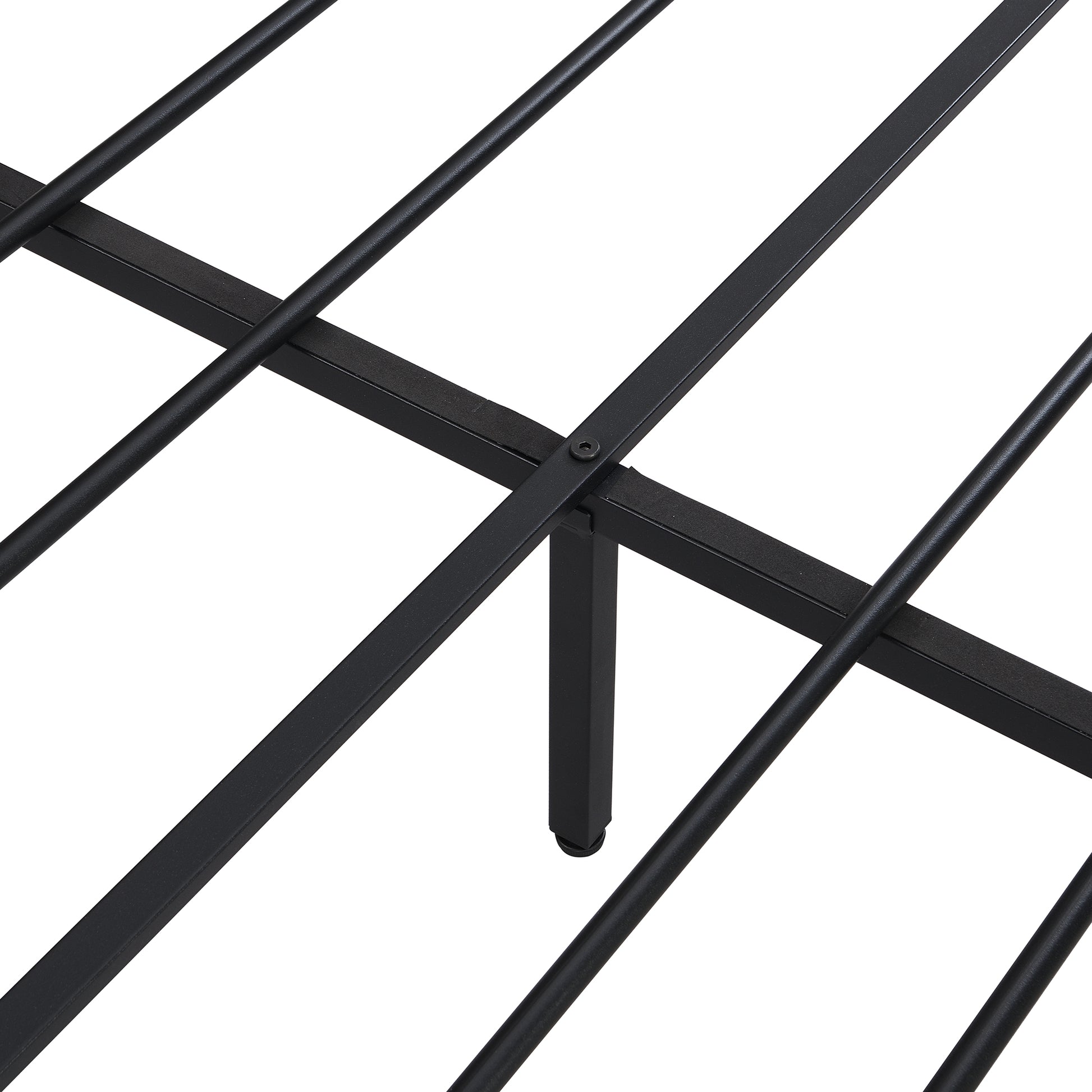 King Size Metal Platform Bed Frame With Wooden Headboard And Footboard With Usb Liner, No Box Spring Needed, Large Under Bed Storage, Easy Assemble King Black Brown Metal