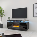 Black 160Cm Large Tv Cabinet With Fireplace Can Heating Change Color 9 Models 8 Levels Have Led Light Black Primary Living Space 60 69 Inches 50 59 Inches 50 Inches Mdf