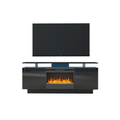 Black 160Cm Large Tv Cabinet With Fireplace Can Heating Change Color 9 Models 8 Levels Have Led Light Black Primary Living Space 60 69 Inches 50 59 Inches 50 Inches Mdf