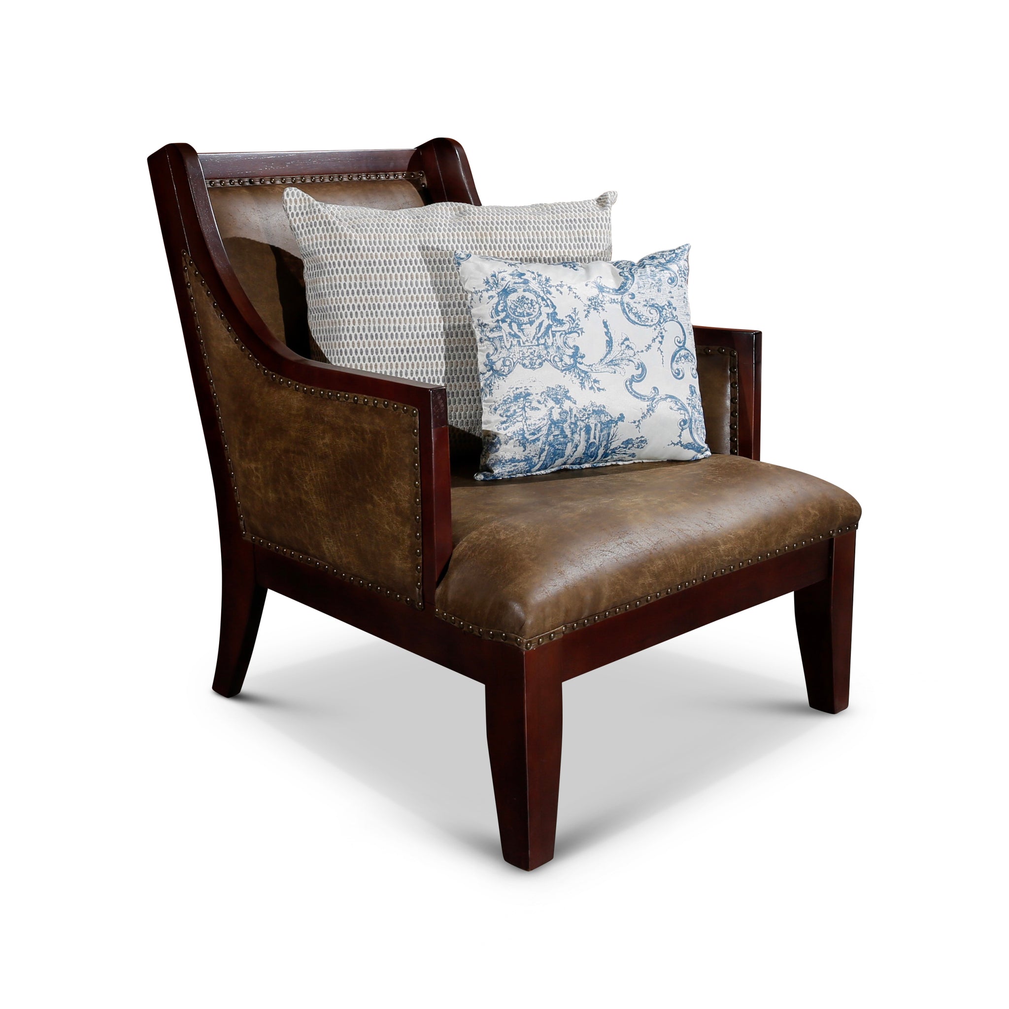 Leather Accent Chair brown-bonded leather