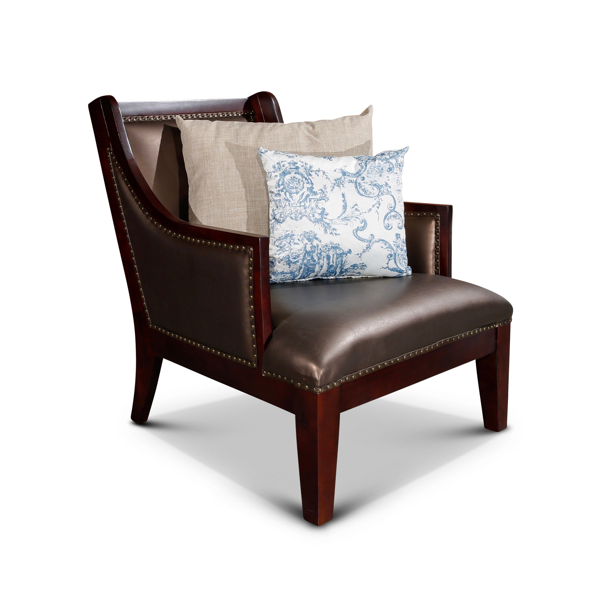 Leather Accent Chair bronze-bonded leather