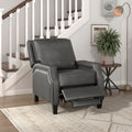 Push Back Reclining Chair Transitional Style Grey Color Self Reclining Motion Chair 1Pc Cushion Seat Modern Living Room Furniture Gray Primary Living Space Transitional Solid Wood