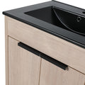 24 Inch Freestanding Bathroom Vanity With Black Ceramic Sink & 2 Soft Close Cabinet Doors Bvb02424Plo G Bl9060Bk ,W1286S00016 Plain Light Oak 2 Bathroom Freestanding Modern Plywood