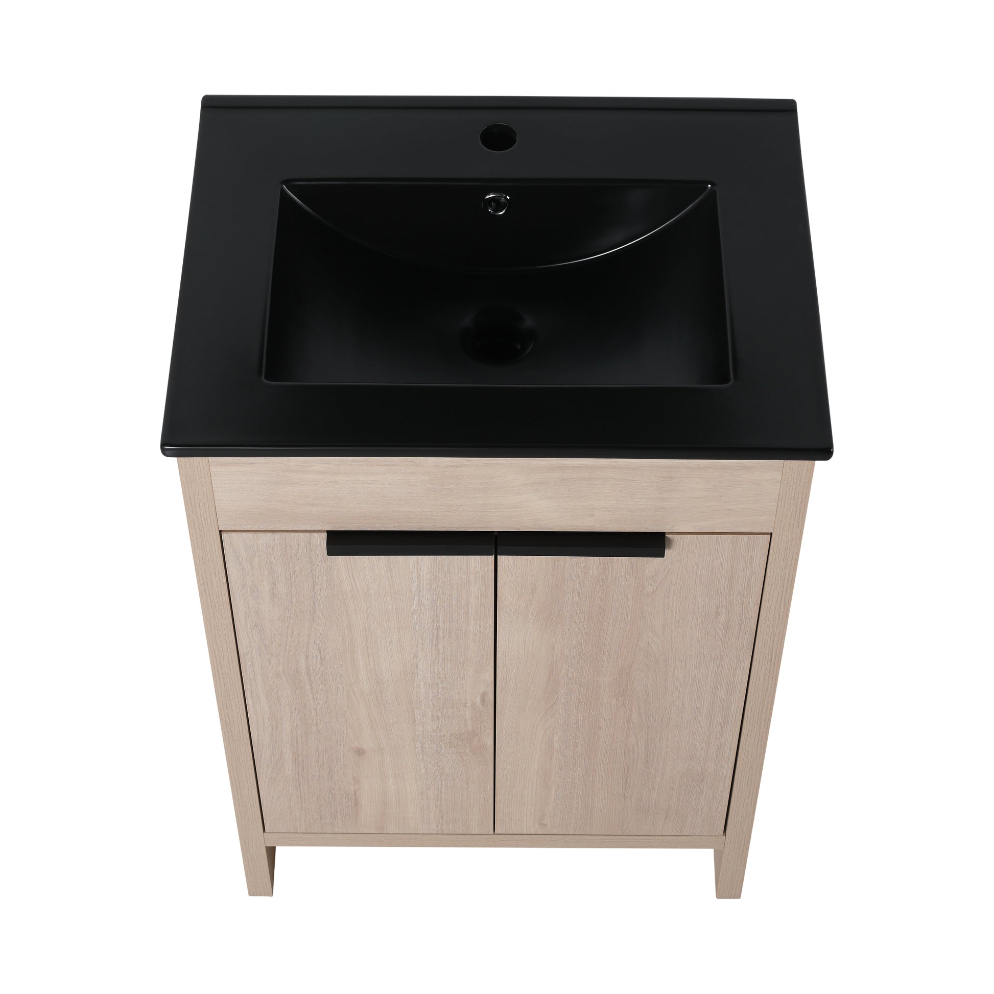 24 Inch Freestanding Bathroom Vanity with Black plain light