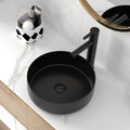 Ceramic Circular Vessel Bathroom Sink Art Sink Matte Black Ceramic