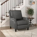 Push Back Reclining Chair Transitional Style Grey Color Self Reclining Motion Chair 1Pc Cushion Seat Modern Living Room Furniture Gray Primary Living Space Transitional Solid Wood