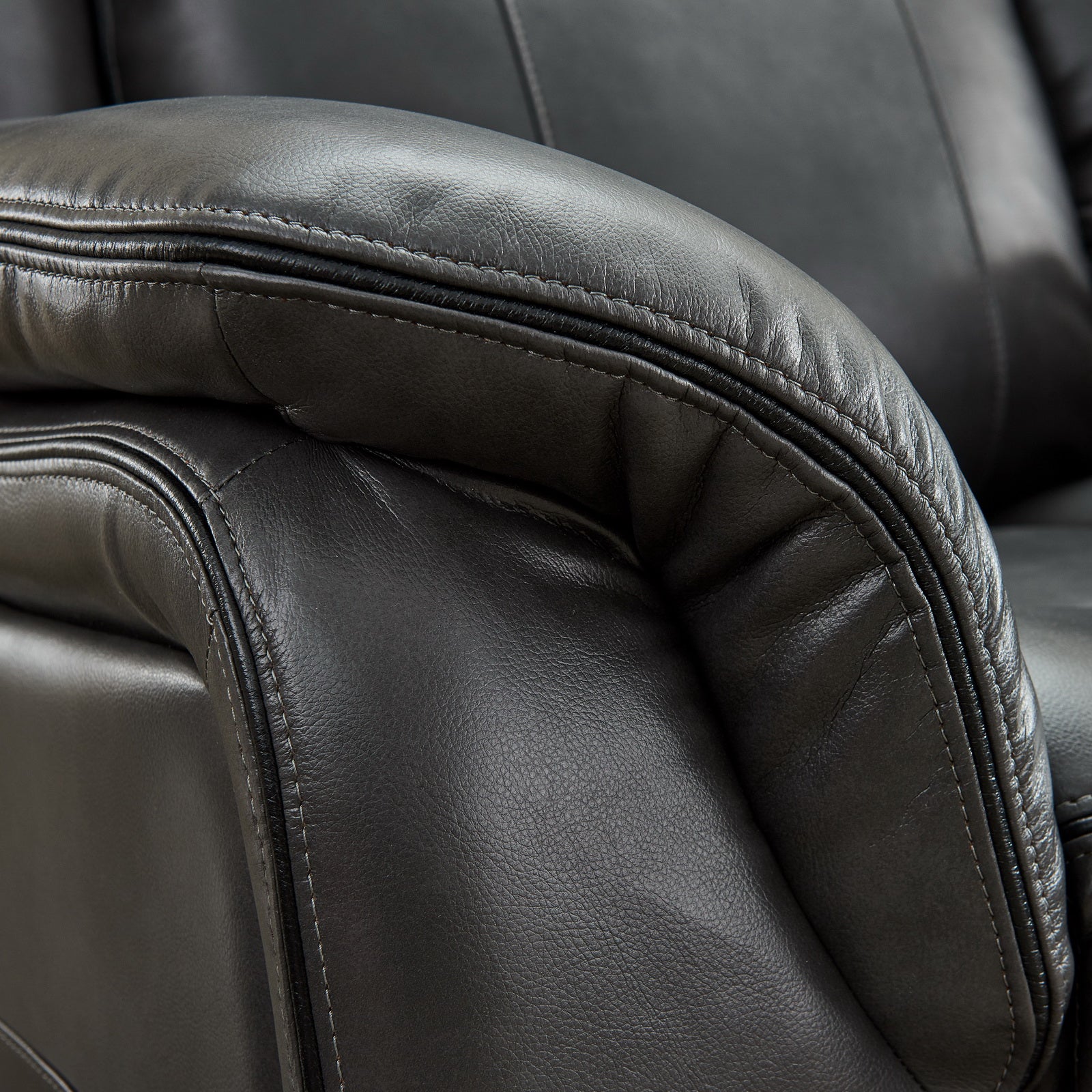 Le152 Power Reclining Sectional Gray W Led Strip Gray Technical Leather