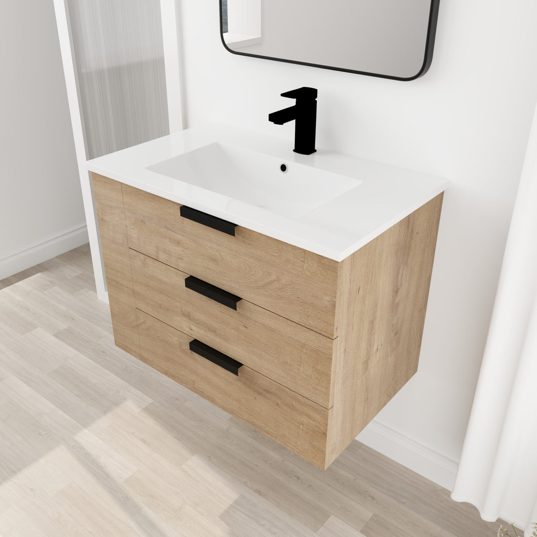 30 Inch Bathroom Vanity With Top G BVB01430LIMO 3-imitative oak-plywood