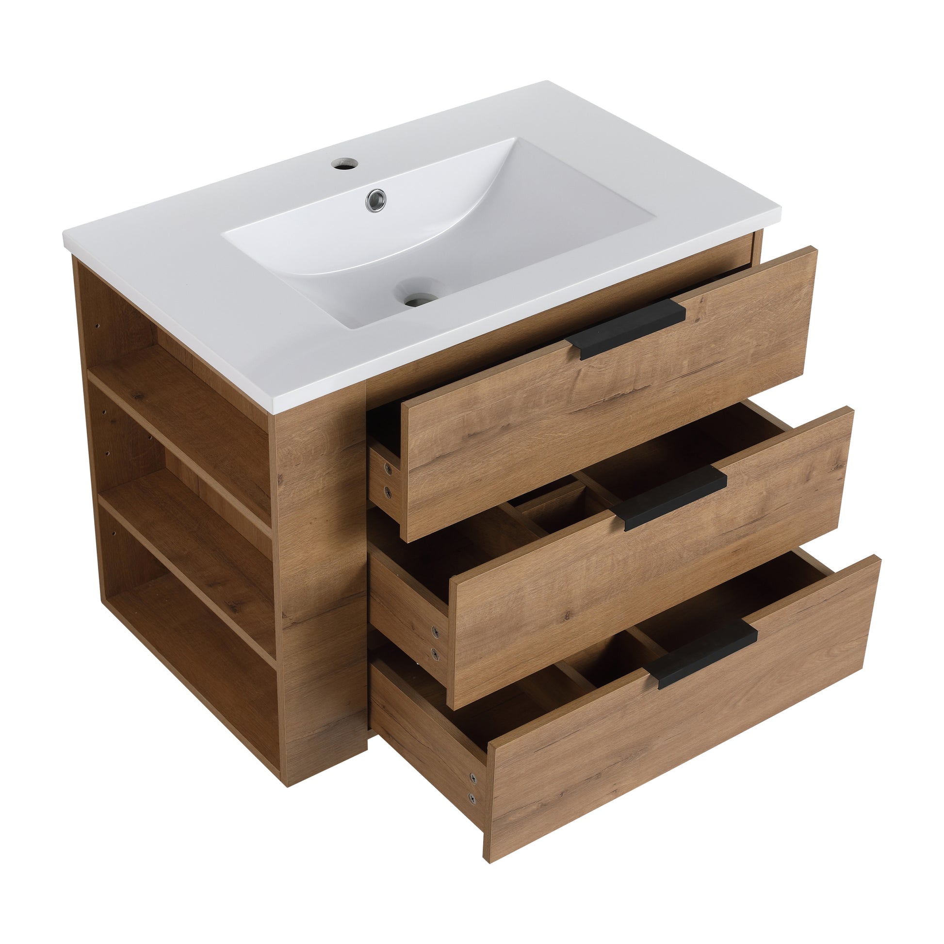 30 Inch Bathroom Vanity With Top G BVB01430LIMO 3-imitative oak-plywood