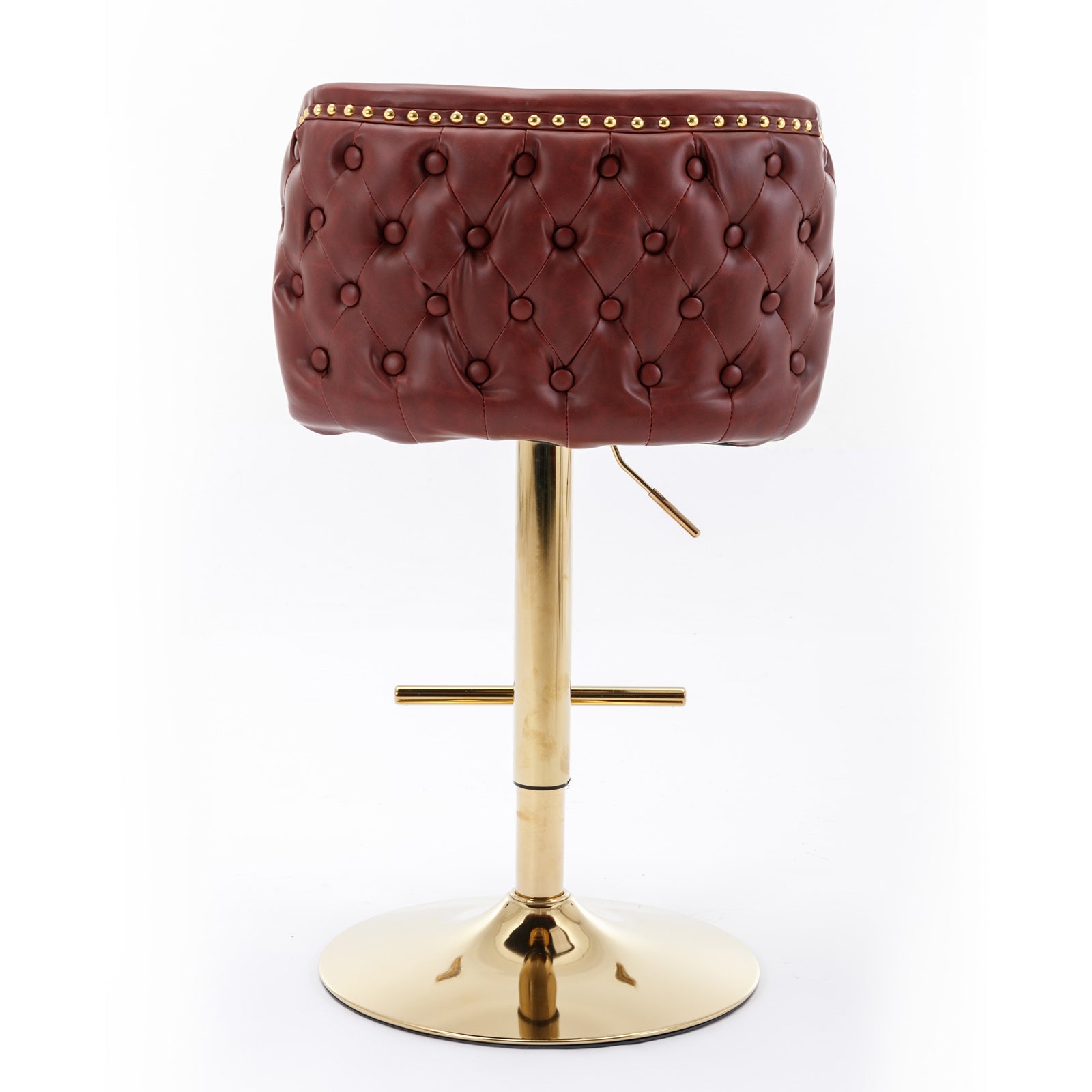 Swivel Barstools Adjusatble Seat Height, Modern Pu Upholstered Bar Stools With The Whole Back Tufted, For Home Pub And Kitchen Island Wine Red, Burdy, Set Of 2 Burgundy Foam Pu Leather