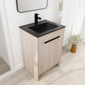 24 Inch Freestanding Bathroom Vanity With Black Ceramic Sink & 2 Soft Close Cabinet Doors Bvb02424Plo G Bl9060Bk ,W1286S00016 Plain Light Oak 2 Bathroom Freestanding Modern Plywood