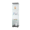 Glass Display Cabinet 4 Shelves With Door, Floor Standing Curio Bookshelf For Living Room Bedroom Office, 64.7